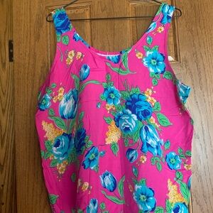 100% Silk Floral Pink Sleeveless Top